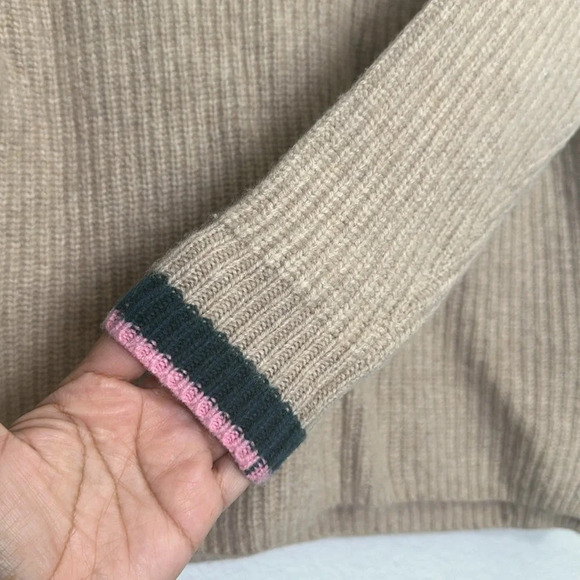 Madewell V Neck Ribbed Tipped Forest Wool Pullover Sweater Womens Size XSmall - Picture 5 of 10